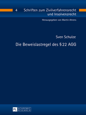 cover image of Die Beweislastregel des § 22 AGG